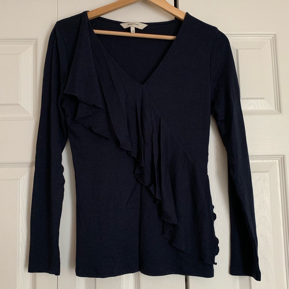 Navy Brianna Frill Top from People Tree